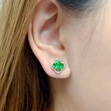 Garden・花形祖母綠鑽石耳環 - WILLS JEWELLERY