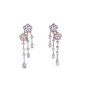 Garden・長垂花形鑽石耳環 - WILLS JEWELLERY