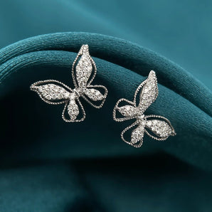 Garden • 蝴蝶珠邊鑽石耳環 - WILLS JEWELLERY