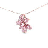 Garden・花形粉紅藍寶石鑽石吊咀 - WILLS JEWELLERY