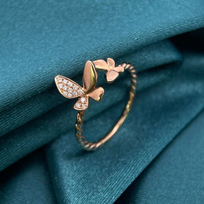 Garden • 雙蝶扭紋鑽石戒指 - WILLS JEWELLERY