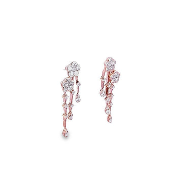 Garden・長垂花形鑽石耳環 - WILLS JEWELLERY