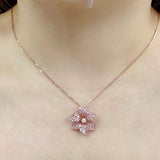 Garden・花形粉紅藍寶石鑽石吊咀 - WILLS JEWELLERY