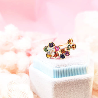 Garden 彩色藍寶石鑽石戒指 II - WILLS JEWELLERY