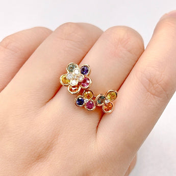 Garden 彩色藍寶石鑽石戒指 II - WILLS JEWELLERY