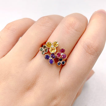 Garden 彩色藍寶石鑽石戒指 III - WILLS JEWELLERY