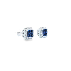Garden • Mosaic 藍寶石鑽石耳環 - WILLS JEWELLERY