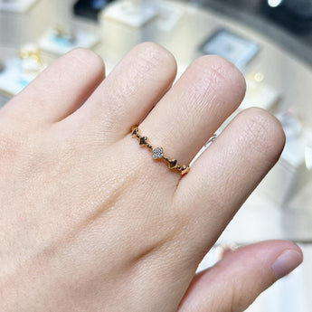 小幸運四葉草鑽石線戒 I - WILLS JEWELLERY