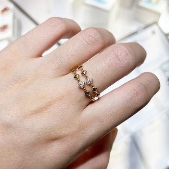 小幸運四葉草鑽石線戒 I - WILLS JEWELLERY