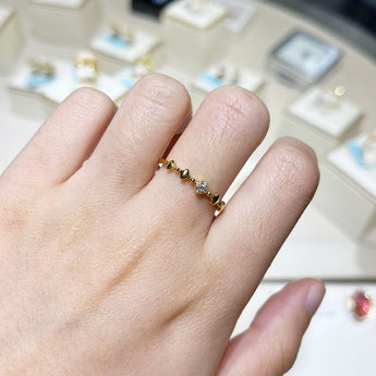 小幸運四葉草鑽石線戒 II - WILLS JEWELLERY