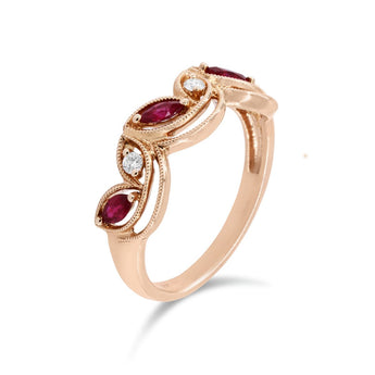 《扭紋線戒》紅寶石鑽石戒指II - WILLS JEWELLERY