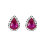 梨形紅寶石鑽石耳環II - WILLS JEWELLERY