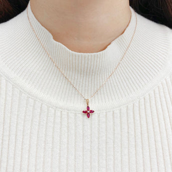 Ixora・紅寶石鑽石吊墜 - WILLS JEWELLERY