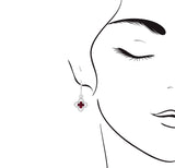 Ixora・紅寶石圍鑽垂吊耳環 - WILLS JEWELLERY