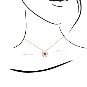 Jasmine・紅寶石鑽石珠邊吊墜 - WILLS JEWELLERY