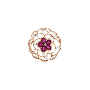 Jasmine・紅寶石鑽石珠邊吊墜 - WILLS JEWELLERY