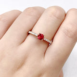 天然枕形 Jedi Spinel 紅色尖晶石鑽石戒指 - WILLS JEWELLERY