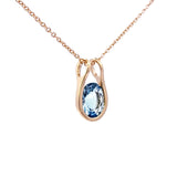 JUST・冰藍色馬達加斯加橢圓形海藍寶石吊墜 - WILLS JEWELLERY