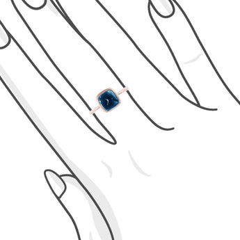 JUST・枕形糖包山切割倫敦藍托帕石戒指 - WILLS JEWELLERY