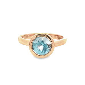 JUST・復古圓形海藍寶石戒指 - WILLS JEWELLERY