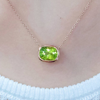 JUST・橢圓形橄欖石頸鏈 - WILLS JEWELLERY