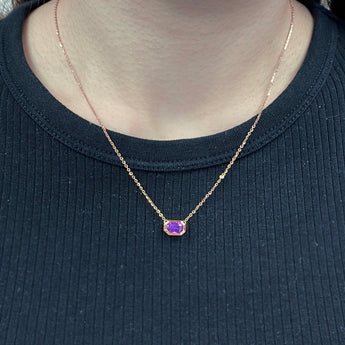 JUST・小八角堇紫色藍寶石頸鏈 - WILLS JEWELLERY