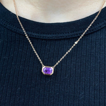 JUST・小八角堇紫色藍寶石頸鏈 - WILLS JEWELLERY