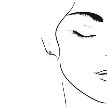 JUST・弧面形綠寶石耳環 - WILLS JEWELLERY