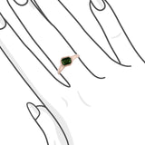 JUST・歐式復古小八角綠藍寶石戒指 - WILLS JEWELLERY