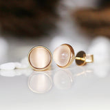 JUST・弧面形貓眼月亮石耳環 - WILLS JEWELLERY