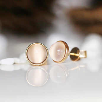 JUST・弧面形貓眼月亮石耳環 - WILLS JEWELLERY