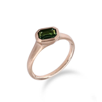 JUST・歐式復古小八角綠藍寶石戒指 - WILLS JEWELLERY