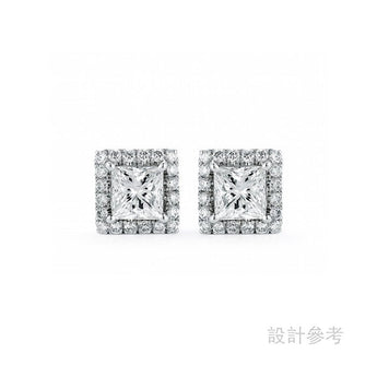 《Princess cut 公主方形切割》0.30ct/0.31ct E VS1 對裝鑽石 - WILLS JEWELLERY