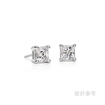 《Princess cut 公主方形切割》0.30ct/0.31ct E VS1 對裝鑽石 - WILLS JEWELLERY