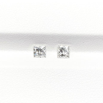 《Princess cut 公主方形切割》0.33ct/0.32ct E VS1/VVS2 對裝鑽石 - WILLS JEWELLERY