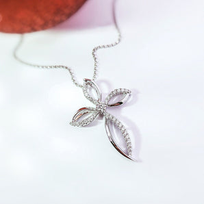 馬眼形十字架鑽石吊墜 - WILLS JEWELLERY