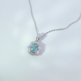 花型吊墜 · 海藍寶石 - WILLS JEWELLERY