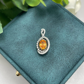 芬達石．光環鑲鑽吊咀 - WILLS JEWELLERY