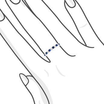 藍寶石鑽石微密釘間鑲線戒 - WILLS JEWELLERY