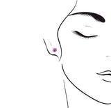 《圓 • 緣》粉紅藍寶石清鑲耳環 - WILLS JEWELLERY