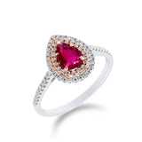 《天使 • 圍石》雙鑽梨形紅寶石 - WILLS JEWELLERY