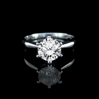 經典六爪皇冠刀肶鑽石戒指款式 - WILLS JEWELLERY