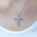 雙馬眼十字架鑽石吊墜 - WILLS JEWELLERY