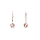 摩根石垂吊雙層圍石鑽石耳環 - WILLS JEWELLERY