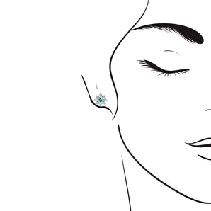 圓形帕拉伊巴碧璽圍鑽耳環 - WILLS JEWELLERY