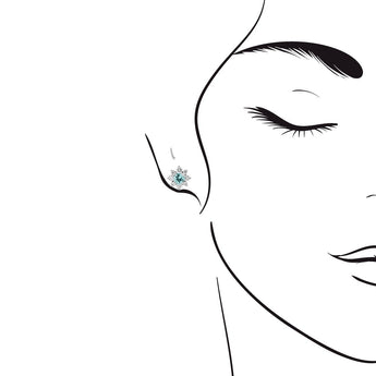 圓形帕拉伊巴碧璽圍鑽耳環 - WILLS JEWELLERY