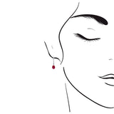 橢圓形紅寶石鑽石耳環 - WILLS JEWELLERY