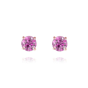 《圓 • 緣》粉紅藍寶石清鑲耳環 - WILLS JEWELLERY