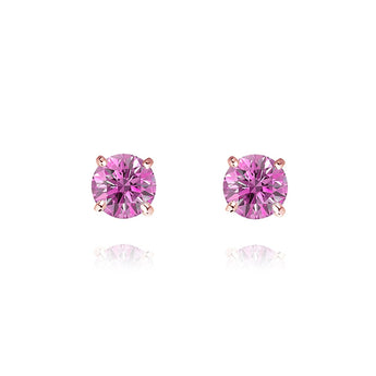 《圓 • 緣》粉紅藍寶石清鑲耳環 - WILLS JEWELLERY