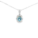 花型吊墜 · 海藍寶石 - WILLS JEWELLERY